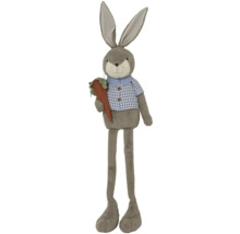 Plyšový zajac s mrkvou a kockovanou košeľou