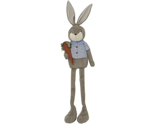 Plyšový zajac s mrkvou a kockovanou košeľou