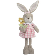 Plyšový zajac so šatami a kvetinou