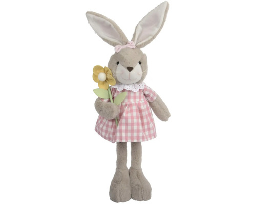 Plyšový zajac so šatami a kvetinou