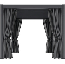 Pergola so závesmi pre vonkajšie použitie