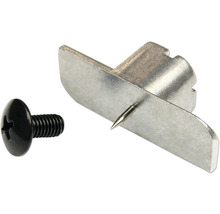 Kovové upevnenie s čiernou skrutkou