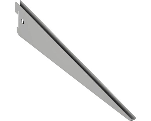 U konzola 2 drážky, D 370 mm, strieborná Kovová polica podpera