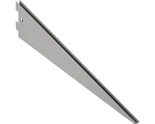 U konzola 2 drážky, D 470 mm, strieborná Kovová policová konzola