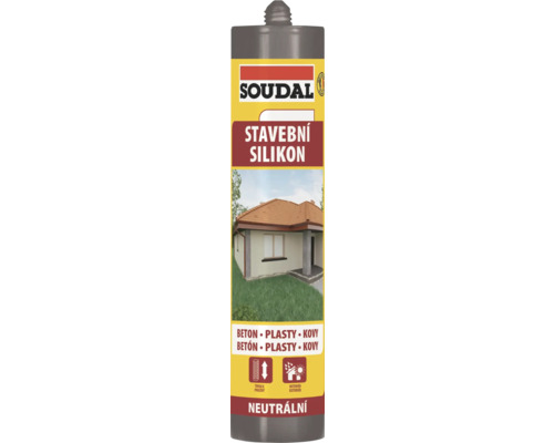 Silikón stavebný SOUDAL 300 ml transparentný Stavebný silikón Soudal kartuša pre betón, plasty a kovy