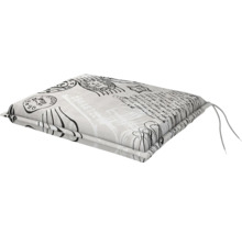 Štvorcový sedák s motívom pohľadnice a viazacími pásikmi