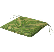 Štvorcový sedák so vzorom listov a viazacími páskami na záhradný nábytok