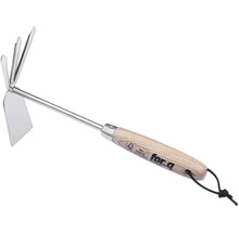 Záhradný kultivátor s drevenou rukoväťou na záhradné práce