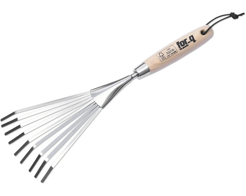 Vejárové hrable na lístie s drevenou rukoväťou značky for_q