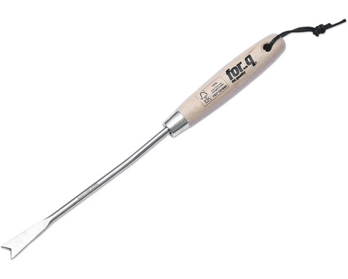 Vypichovač buriny s drevenou rukoväťou a čepeľou z nehrdzavejúcej ocele