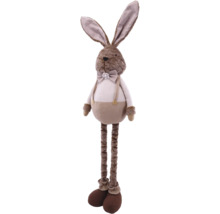 Dekoratívny plyšový zajac s motýlikom a podväzkami ako veľkonočná dekorácia