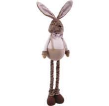 Dekoratívny plyšový zajac s trakmi a mašľou