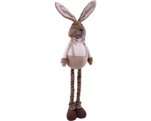 Dekoratívny plyšový zajac s trakmi a mašľou