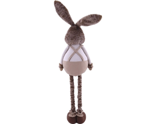 Plyšový zajac s dlhými nohami a trakmi