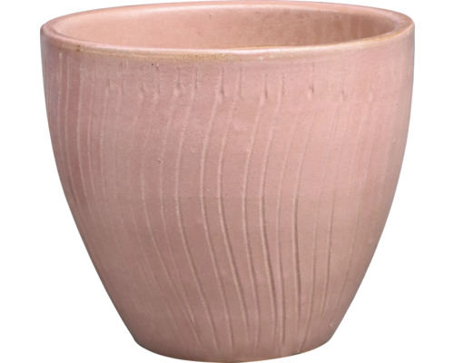 Keramický kvetináč s ryhovanou štruktúrou