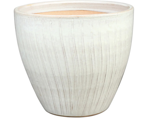 Keramický kvetináč s vertikálnym ryhovaným vzorom