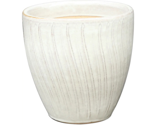 Keramický kvetináč s vertikálnym drážkovaným vzorom
