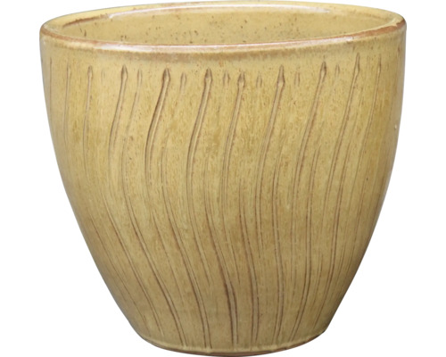 Keramický kvetináč s vertikálnym ryhovaným vzorom