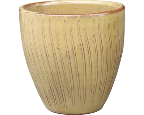 Keramický kvetináč s vertikálnymi líniami