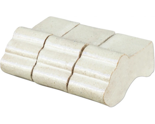 Hlinený keramický základ 3,5 x 7 x 3 cm biely Dekoratívne obklady usporiadané v radoch