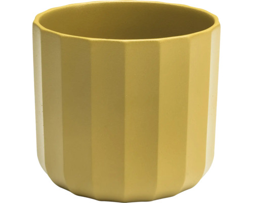 Keramický kvetináč Noeline Ø 13,5 cm V 12,6 cm zlatý Žltý kvetináč s rebrovaným povrchom
