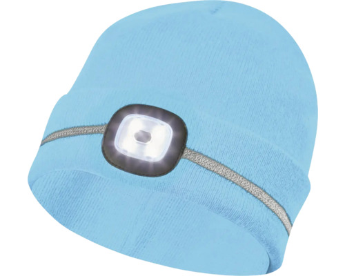 Detská čiapka s LED svetlom modrá veľkosť univerzálna Pletená čiapka s integrovanou LED lampou