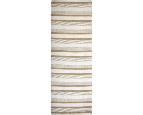 Prírodný koberec SoleVito Natural biela 60x180 cm Koberec s pruhovaným vzorom