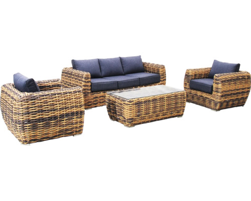 Záhradný nábytok z ratanu so sedačkou, kreslom a stolom