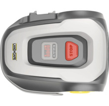 Robotická kosačka Landxcape s ovládacím panelom a tlačidlom stop