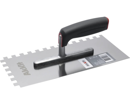 Ozubená hladiaca lyžica Akkit 1703010 280 x 130 mm E10 nerezová oceľ Zubová stierka s rukoväťou