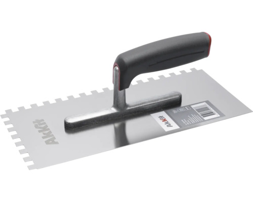 Hladítko Akkit 1703008 280 x 130 mm E8 nerezova oceľ Zubové hladidlo s rukoväťou