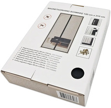 Balenie čierneho magnetického závesu, 100 x 210 cm, z polyesteru.