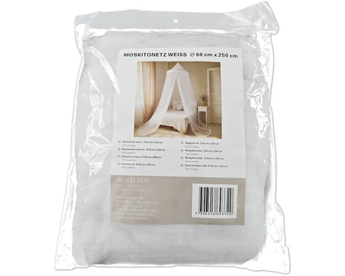 Biela moskytiéra, priemer 60 cm, dĺžka 250 cm, balená