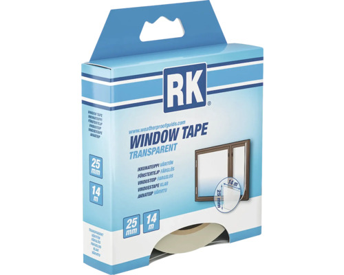 Balenie transparentnej okenné tesniace pásky, 25 milimetrov krát 14 metrov