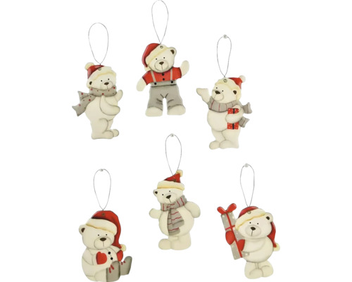 Šesť medveďov ako vianočná ozdoba