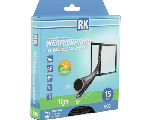 Balenie TPE drážkového tesnenia pre okná, dĺžka 10 metrov, s logom výrobcu