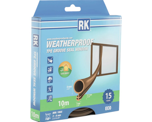 Balenie tesnenia drážky TPE Weatherproof pre okná, dĺžka 10 metrov