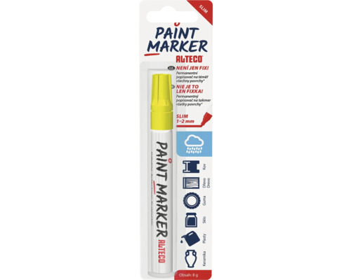 Alteco lakový popisovač, vhodný na kov, drevo, gumu, sklo, plast a keramiku