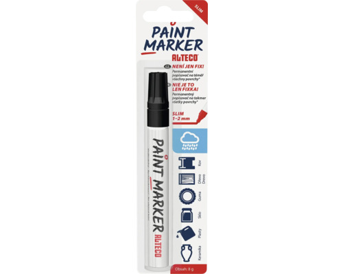 Popisovač Alteco Paint Marker čierny Alteco lakový popisovač Slim