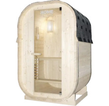 Sudová sauna so sklenenými dverami a strešnými šindľami