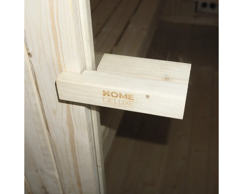Drevená kľučka dverí s logom Home Deluxe