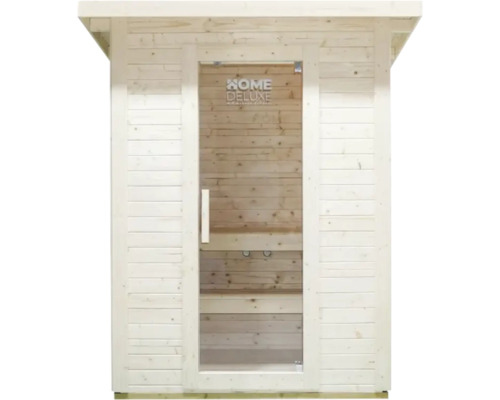 Sauna z dreva so sklenenými dverami