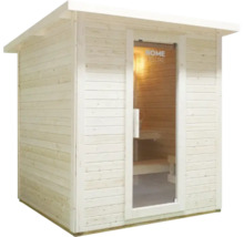 Sauna z dreva so sklenenými dverami