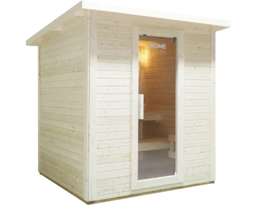Sauna z dreva so sklenenými dverami