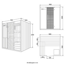 Sauna HOME DELUXE s rozmermi