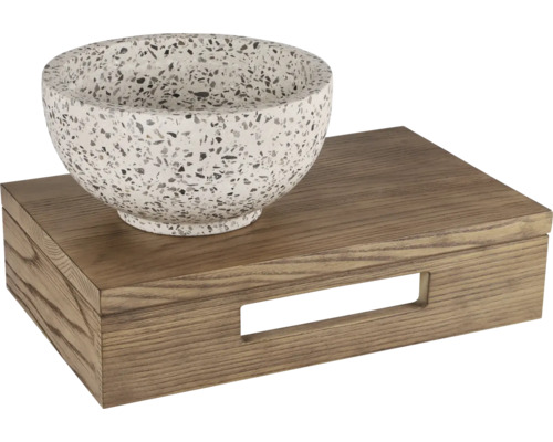 Dekoratívna misa na drevenej tácke