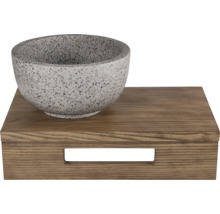 Dekoračná misa z terazza na drevenom podnose