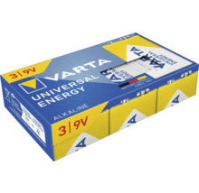 Varta Universal Energy 9 V alkalická batéria, balenie 3 kusov