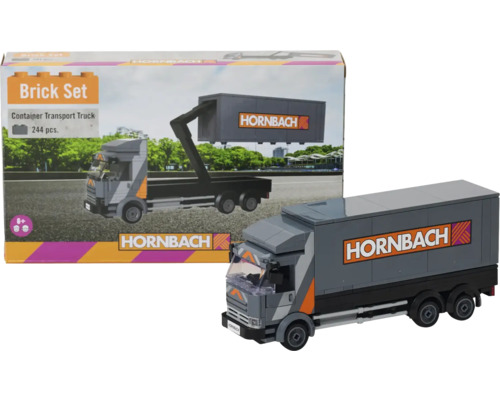 Stavebnica nákladného vozidla Hornbach na prepravu kontajnerov s logom Hornbach