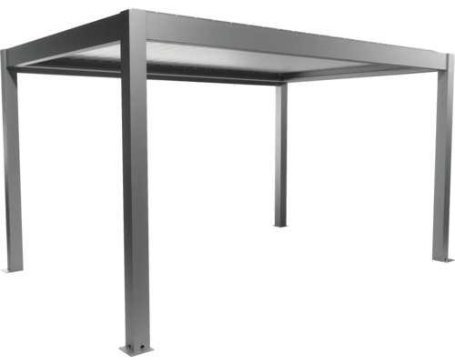 Voľne stojaca sivá pergola z kovu do záhrady